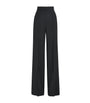 Black Wool Straight-Leg Trousers