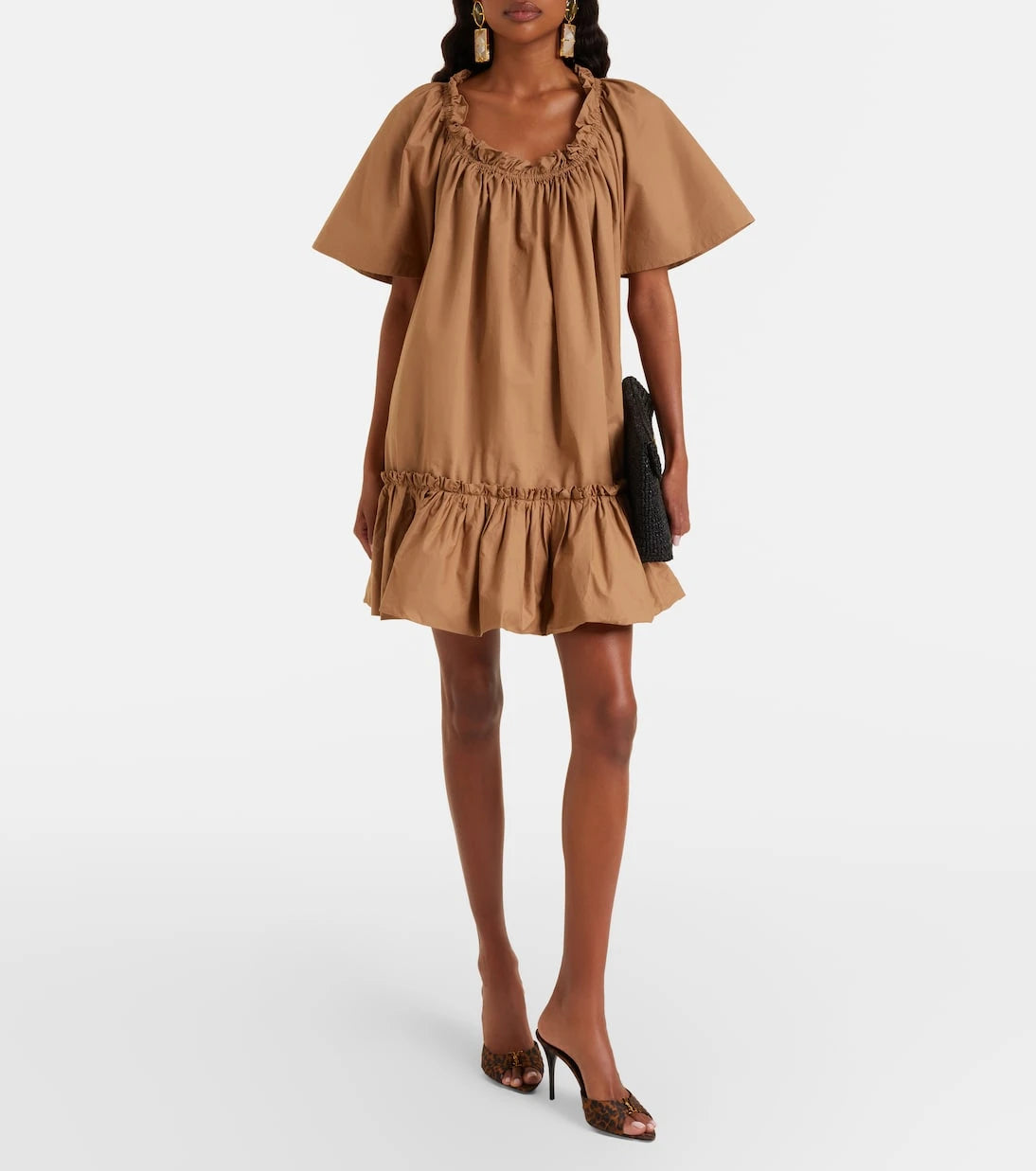 Saint Laurent - Ruffled cotton minidress