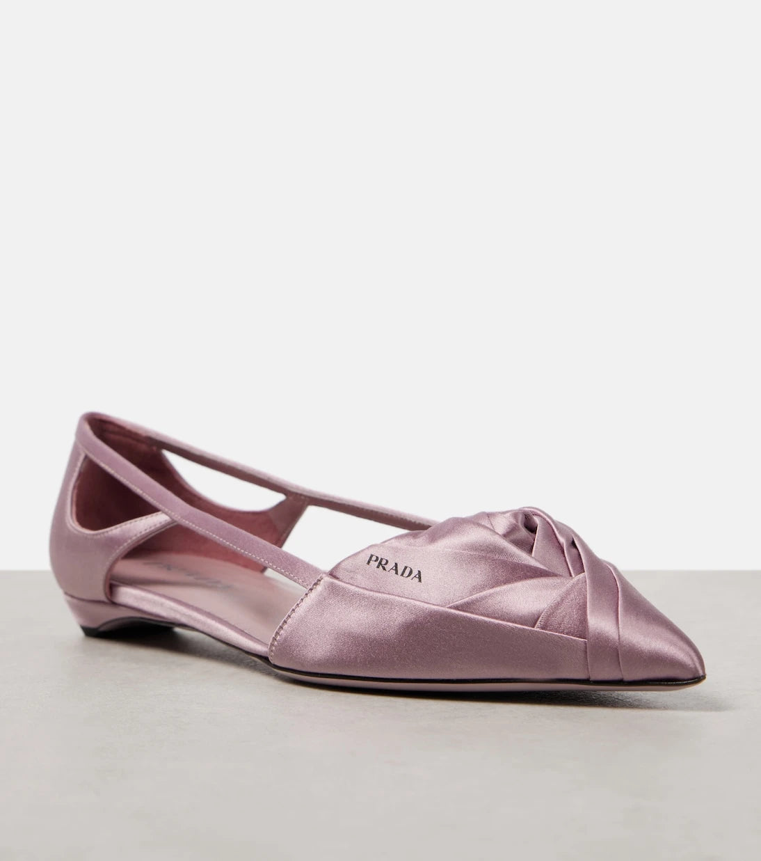 Prada - Cutout satin ballet flats