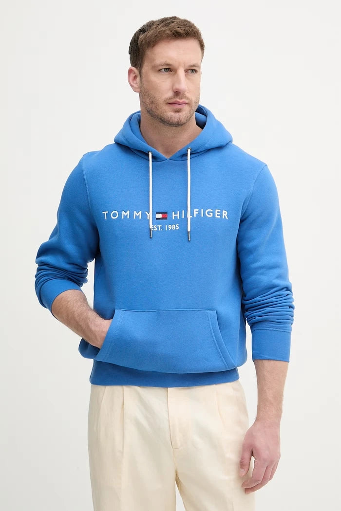 Tommy Hilfiger kapüşonlu erkek pamuklu sweatshirt