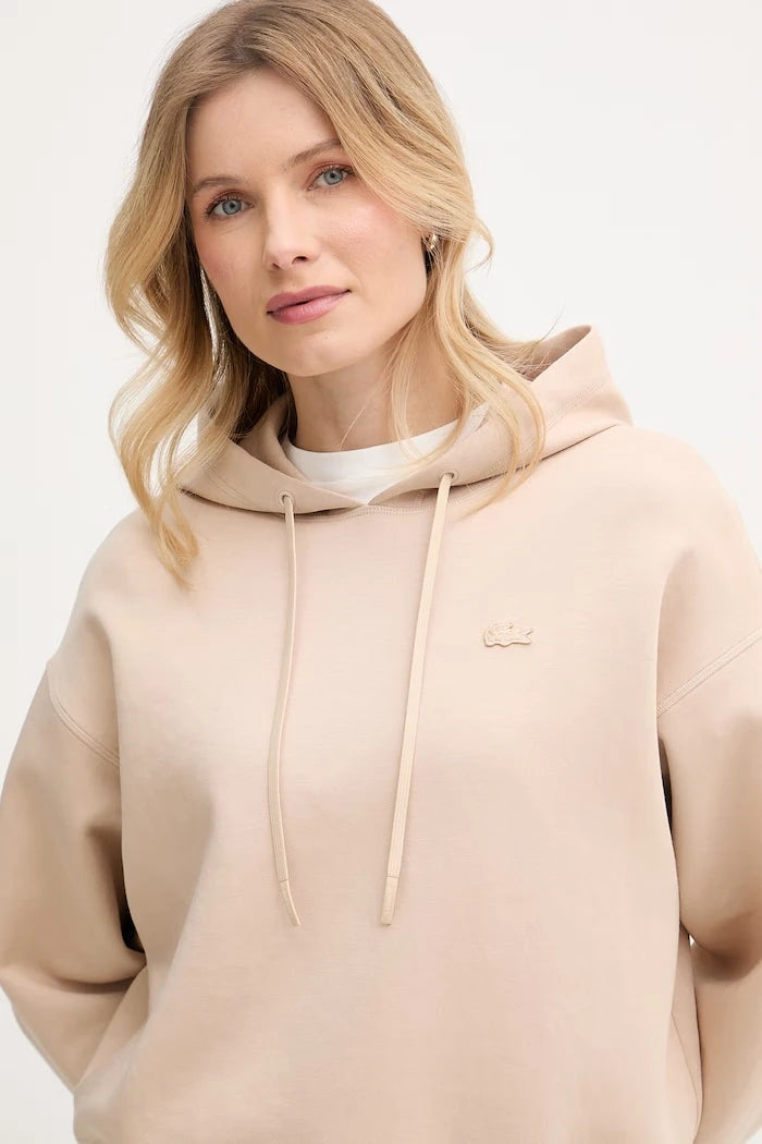 Lacoste суичър с качулка дамски с памук