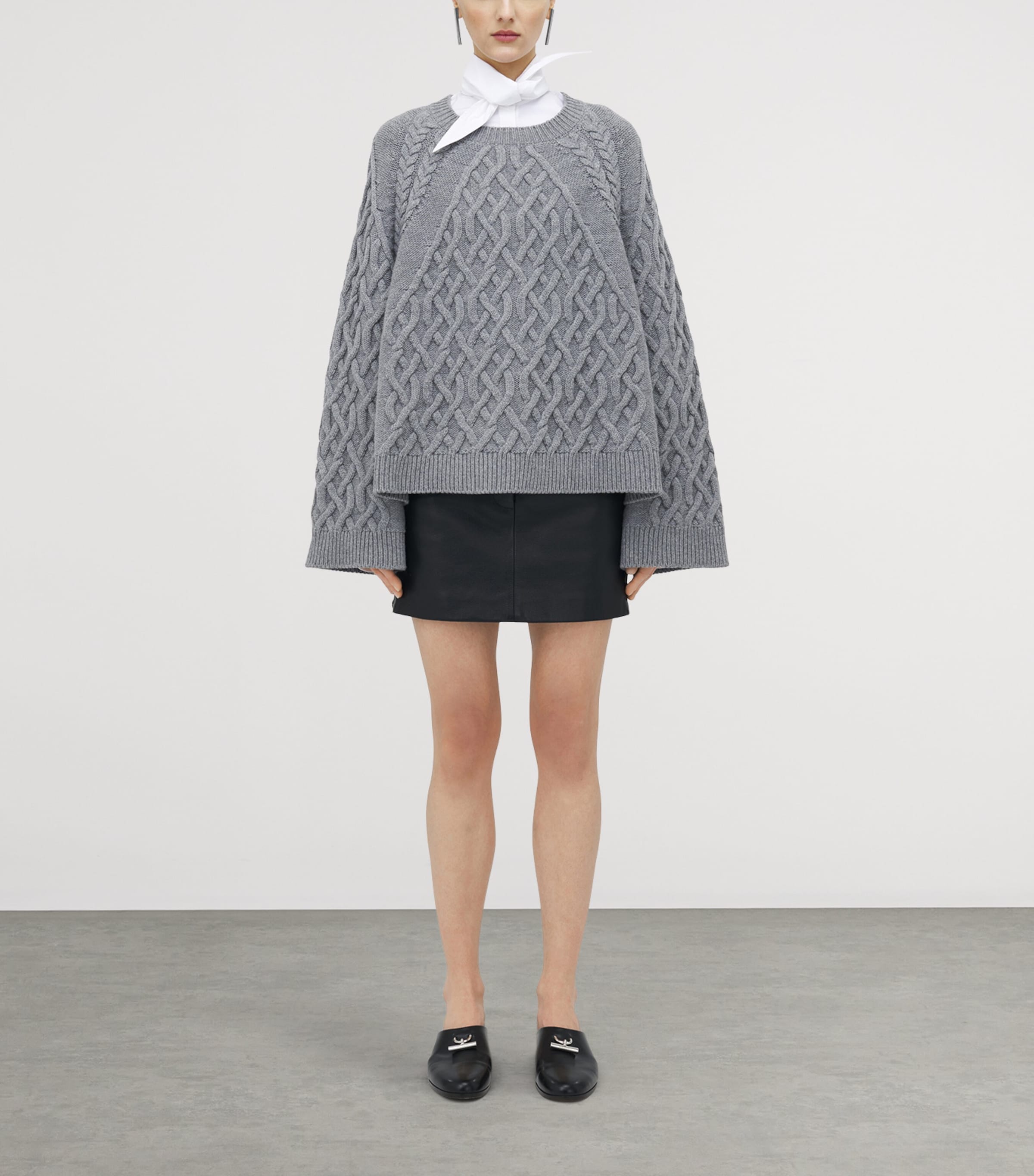 McQueen Black Wool-Cashmere Cable-Knit Sweater