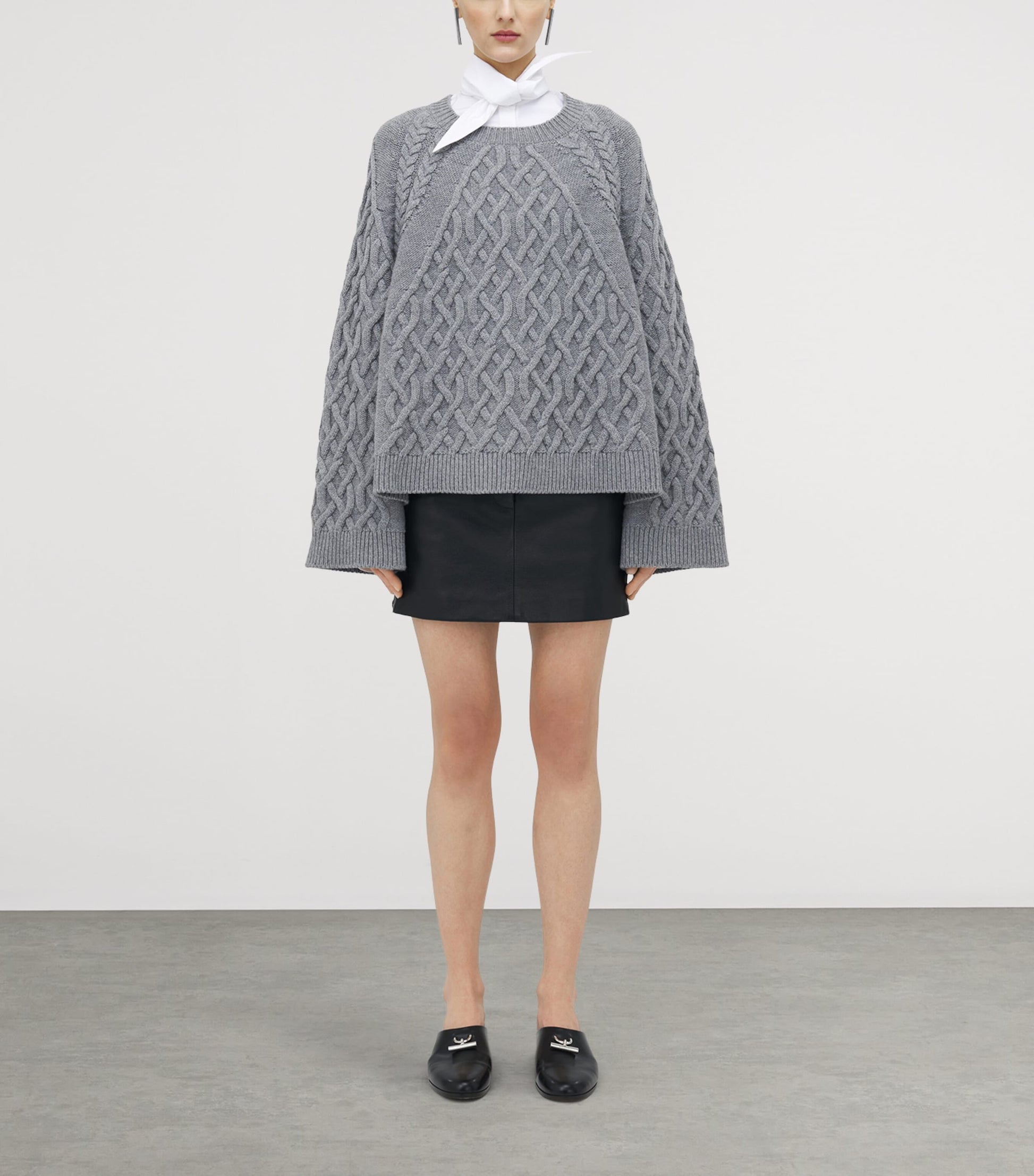 McQueen Black Wool-Cashmere Cable-Knit Sweater