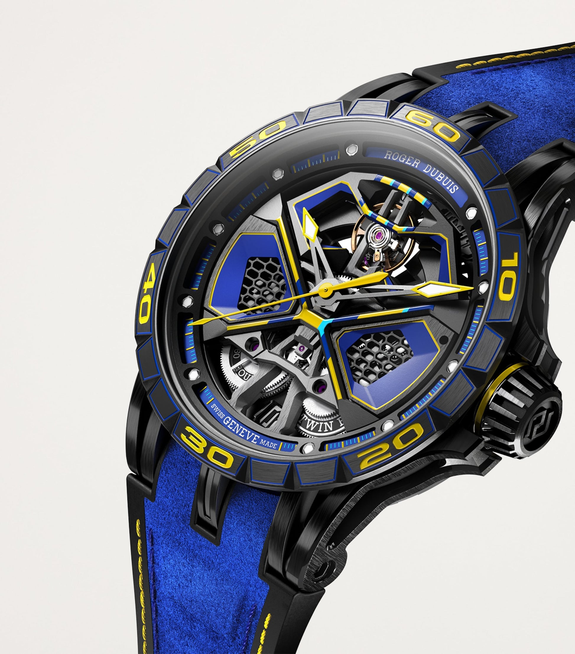 x Lamborghini Titanium Excalibur Spider Monobalancier Huracán Watch 45mm