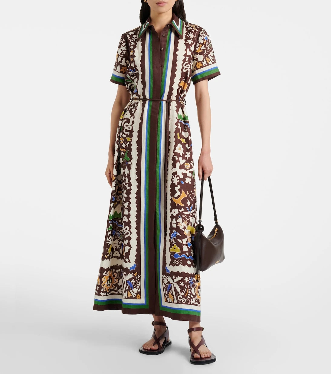 Alémais - Maroc printed linen shirt dress