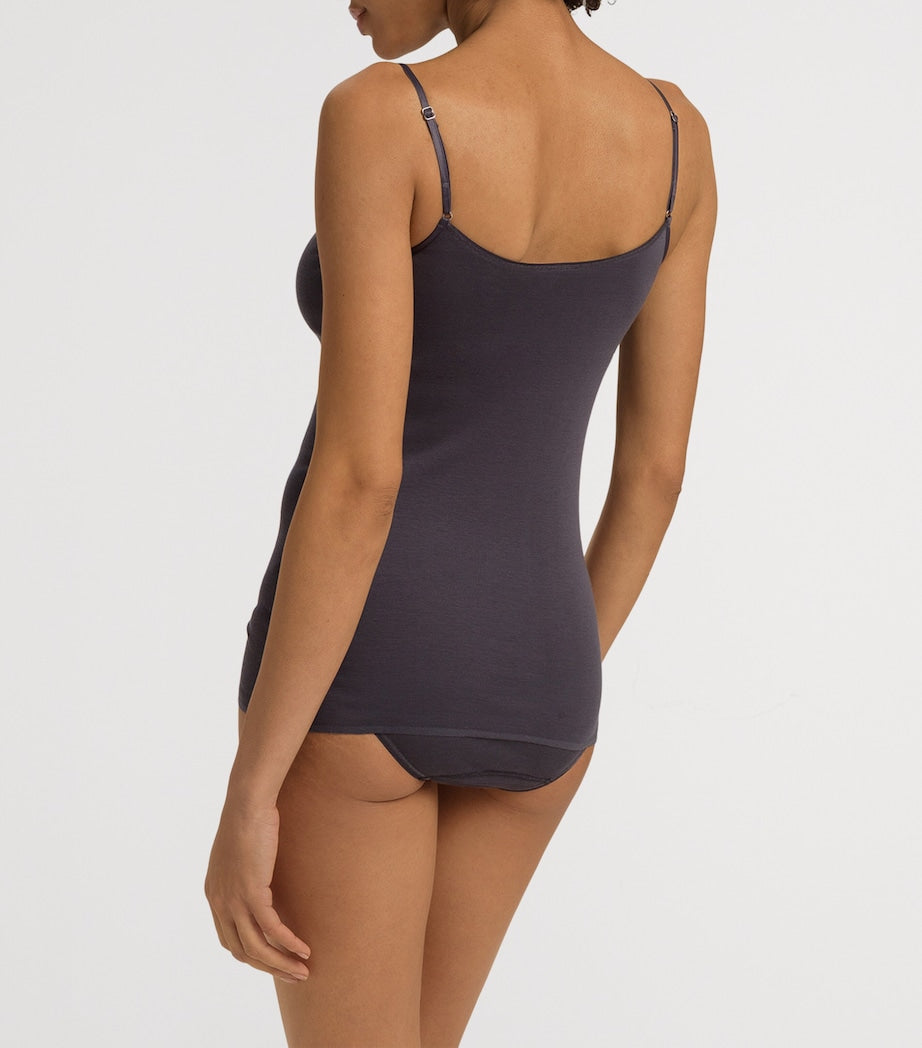 Black Cotton Seamless Padded Camisole