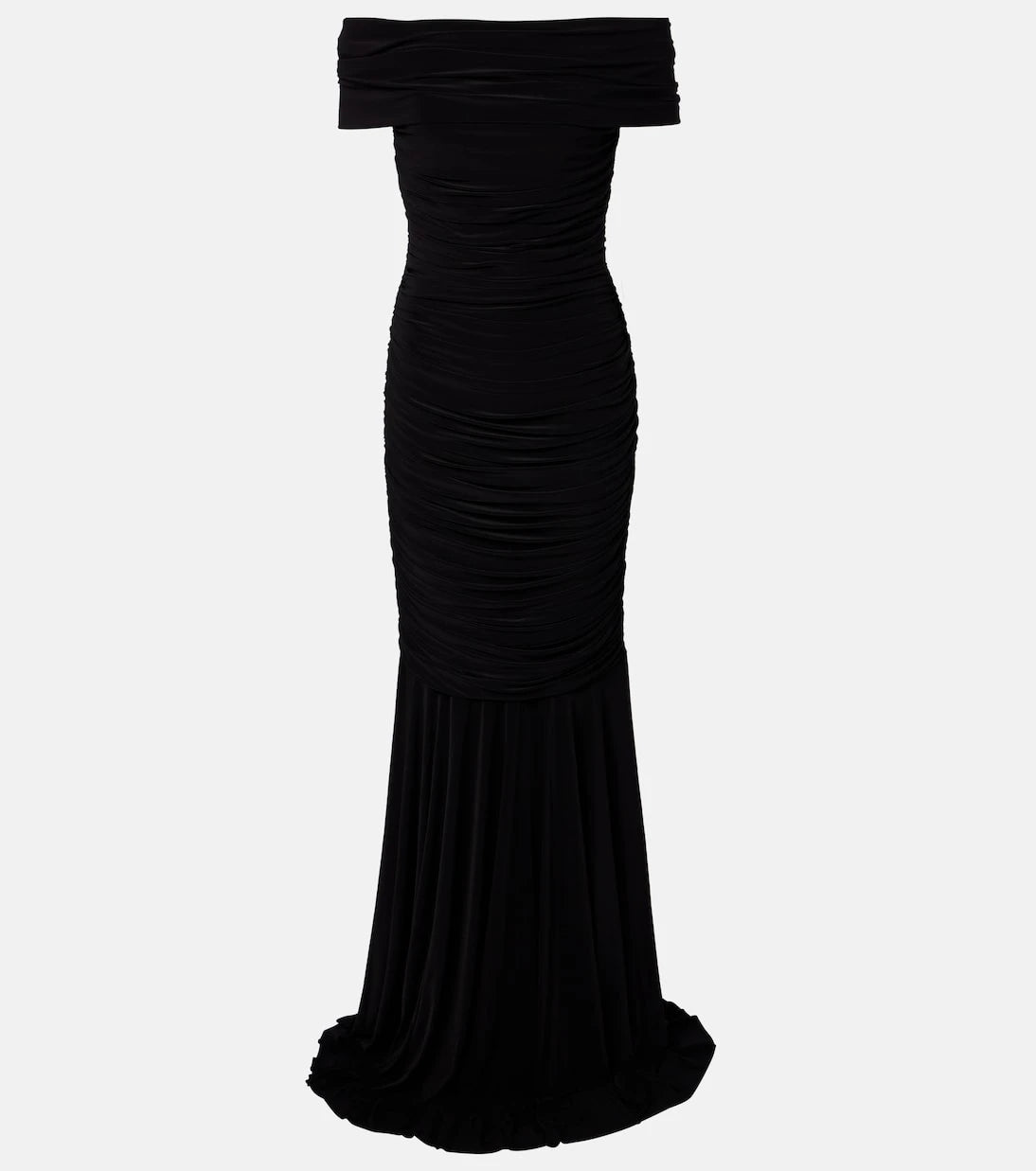 Norma Kamali - Off-shoulder ruched jersey gown