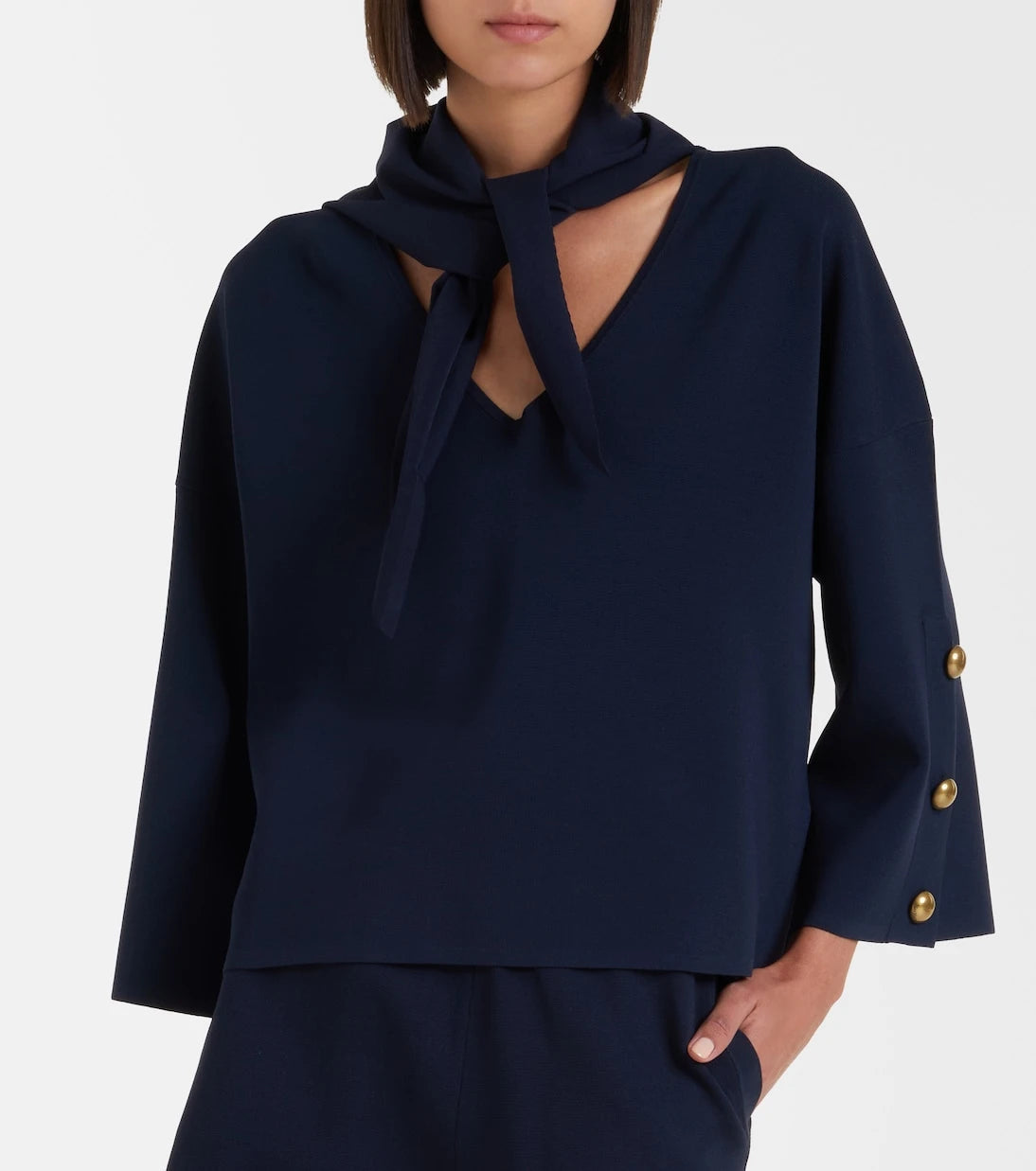 Max Mara - Embellished crêpe top