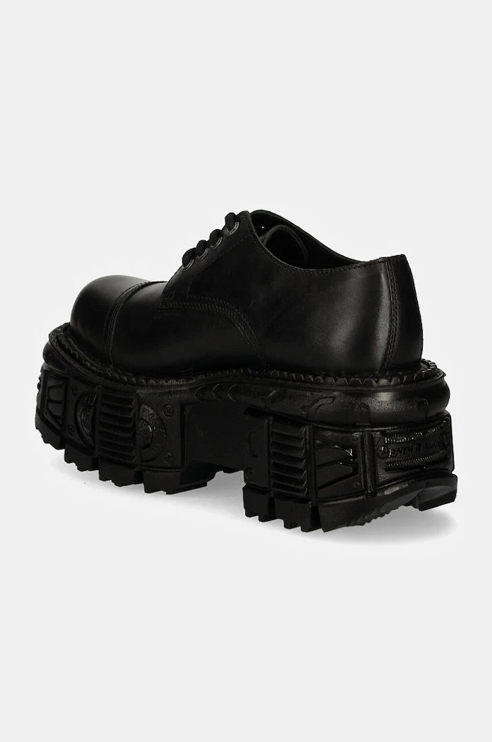 New Rock CRUST NEGRO + TANK NEGRO Deri Ayakkabı Yarım Bot