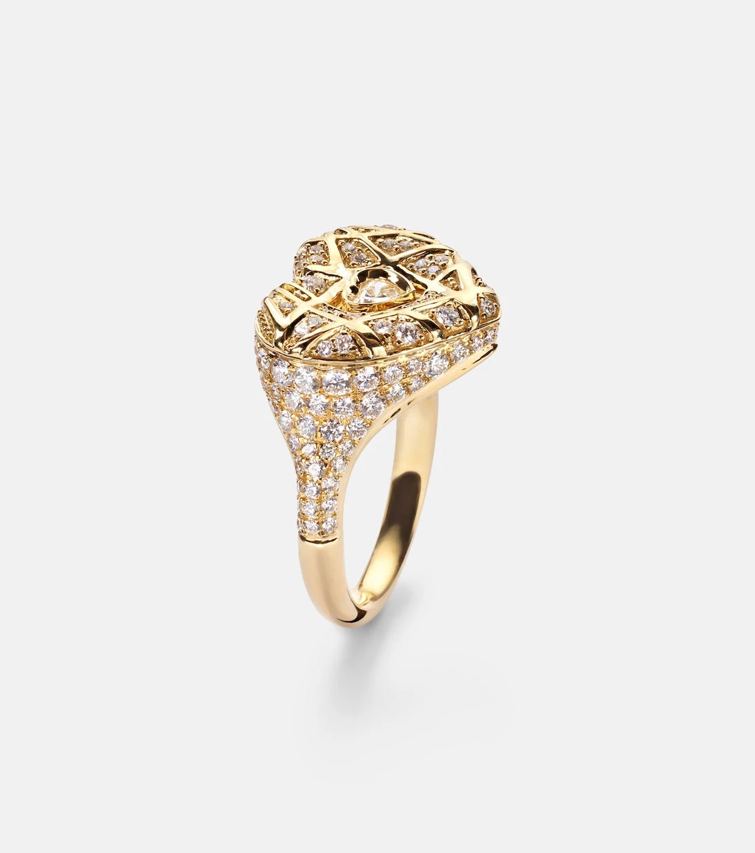 Kamyen - 18kt gold pinky ring with diamonds