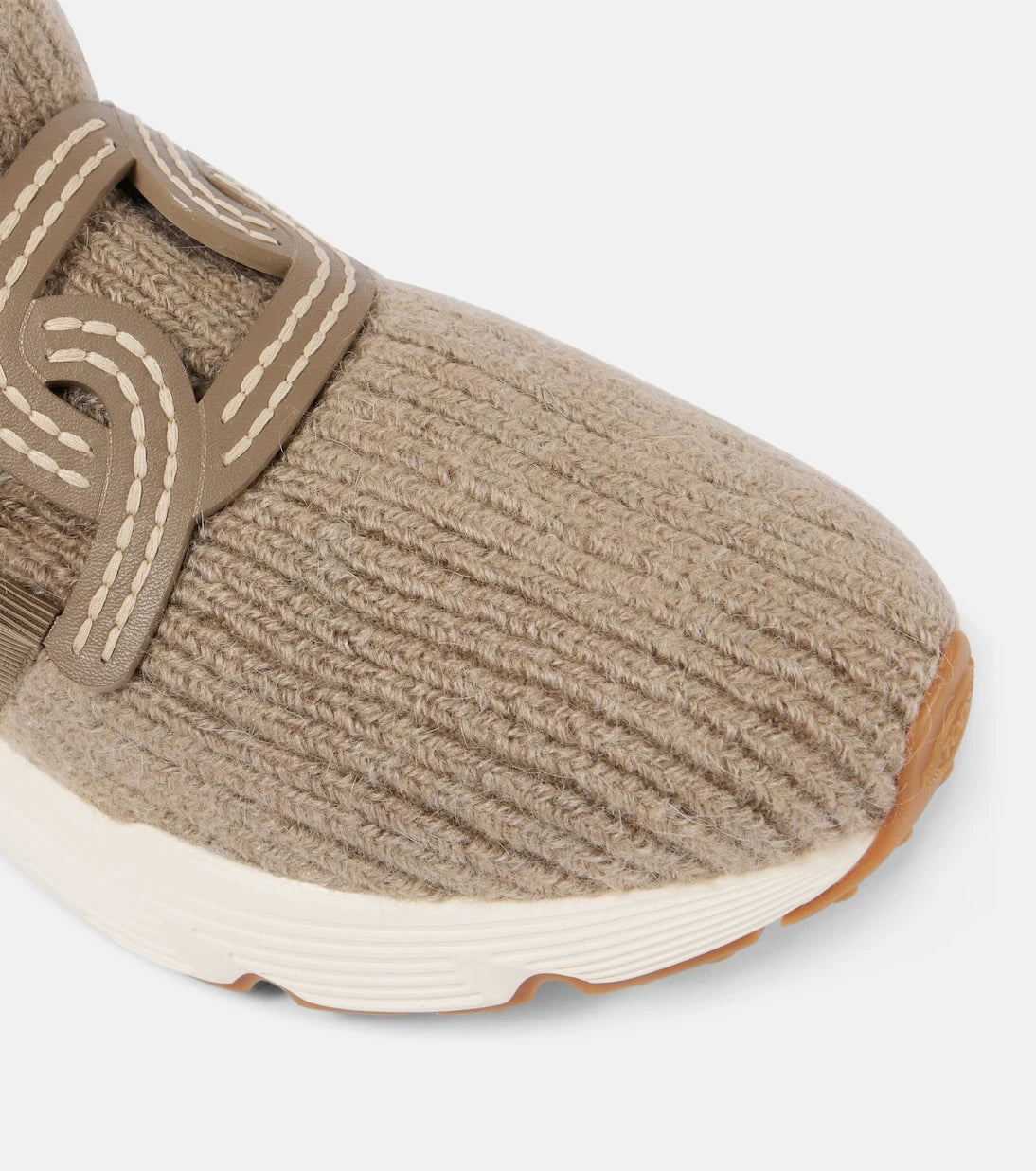 Tod's - Leather-trimmed knit sneakers