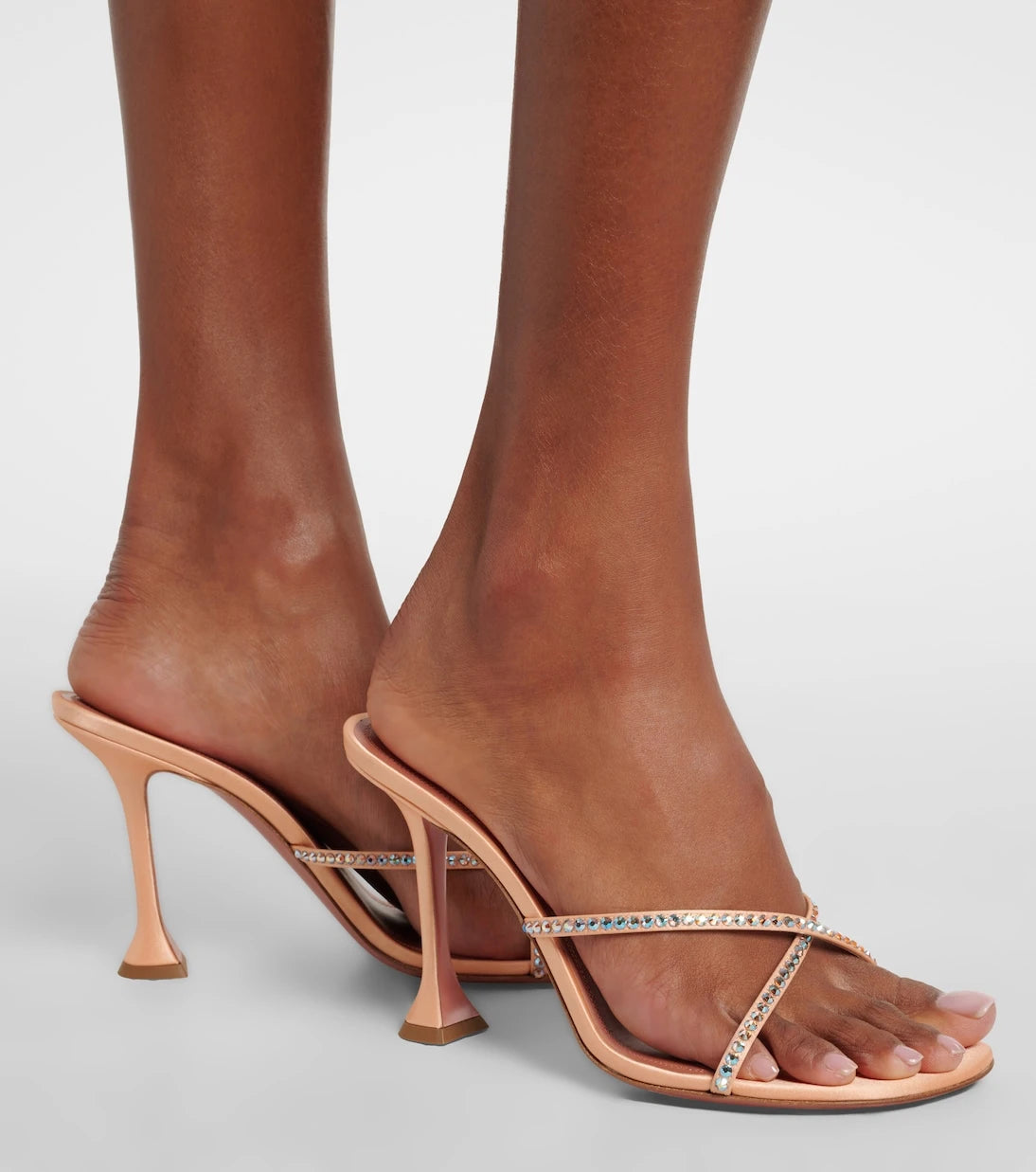 Amina Muaddi - Sally crystal-embellished satin mules