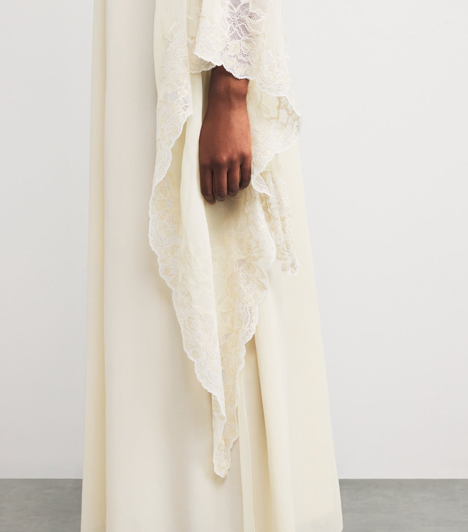 Bocan Beige Silk Chiffon Miel Nightdress