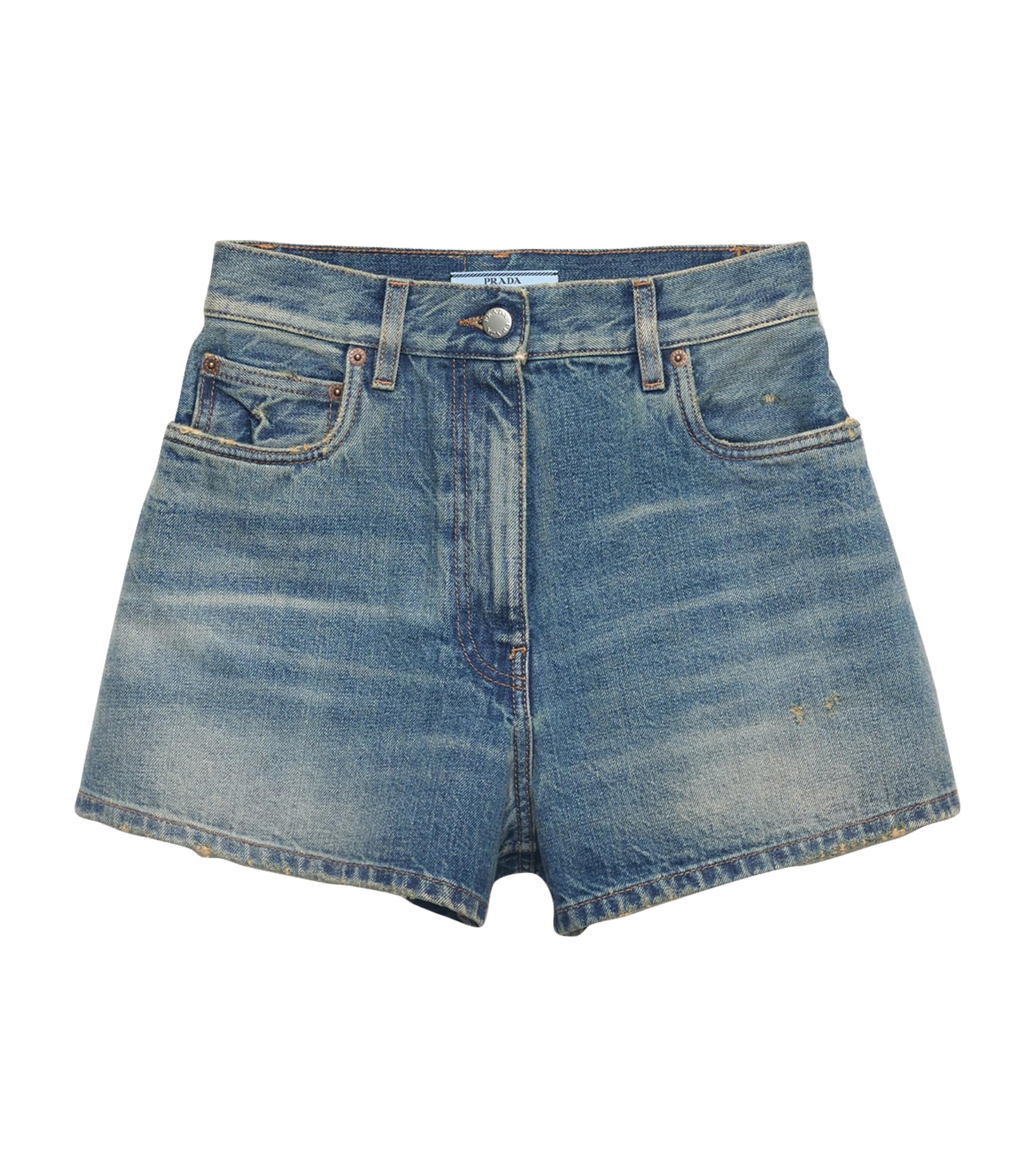 Prada Blue Faded Denim Shorts