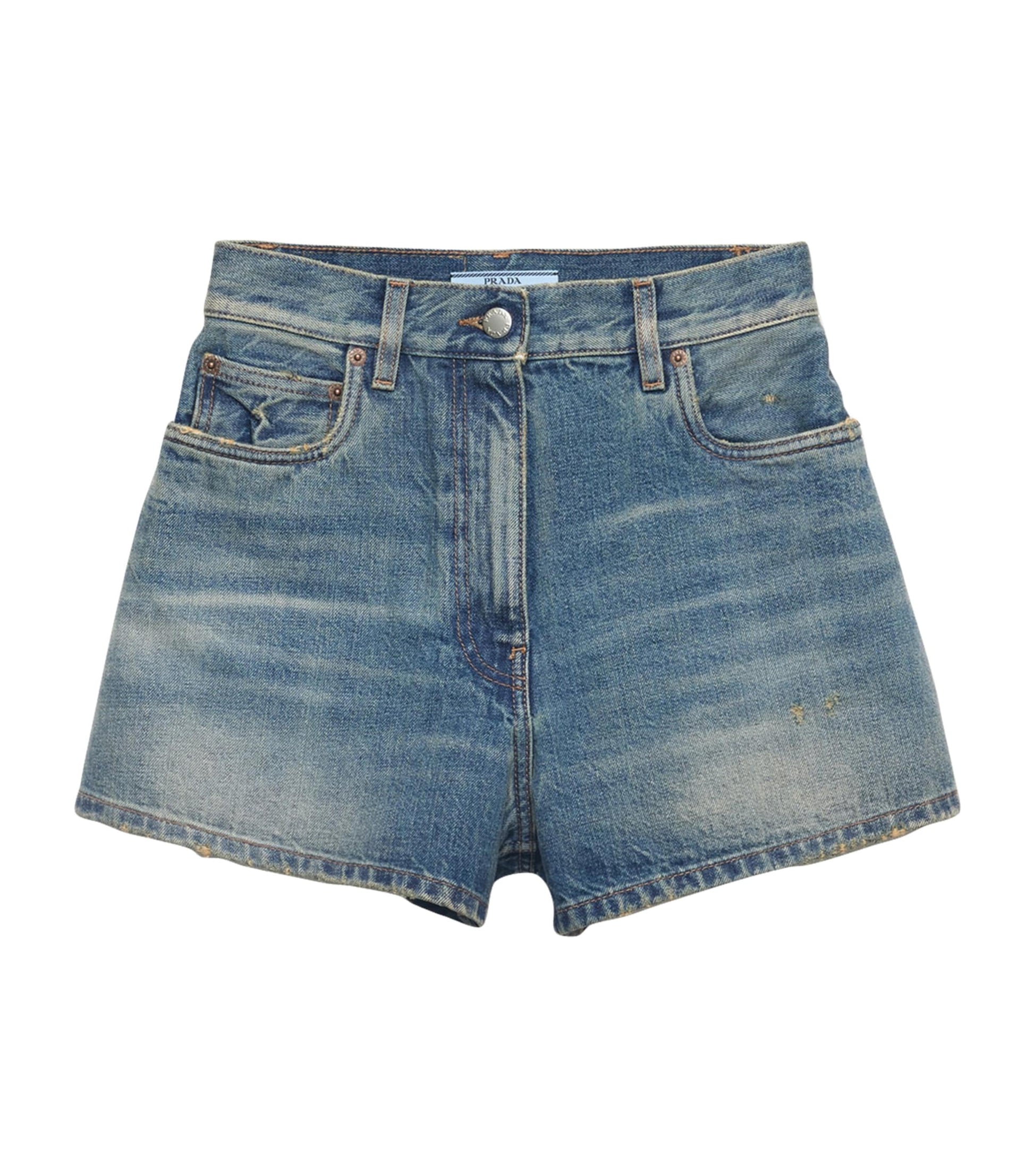 Prada Blue Faded Denim Shorts