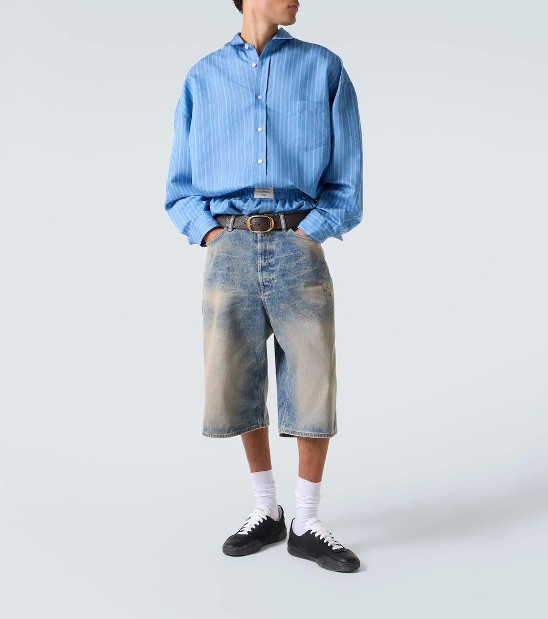 Acne Studios - قميص مخطط كبير الحجم