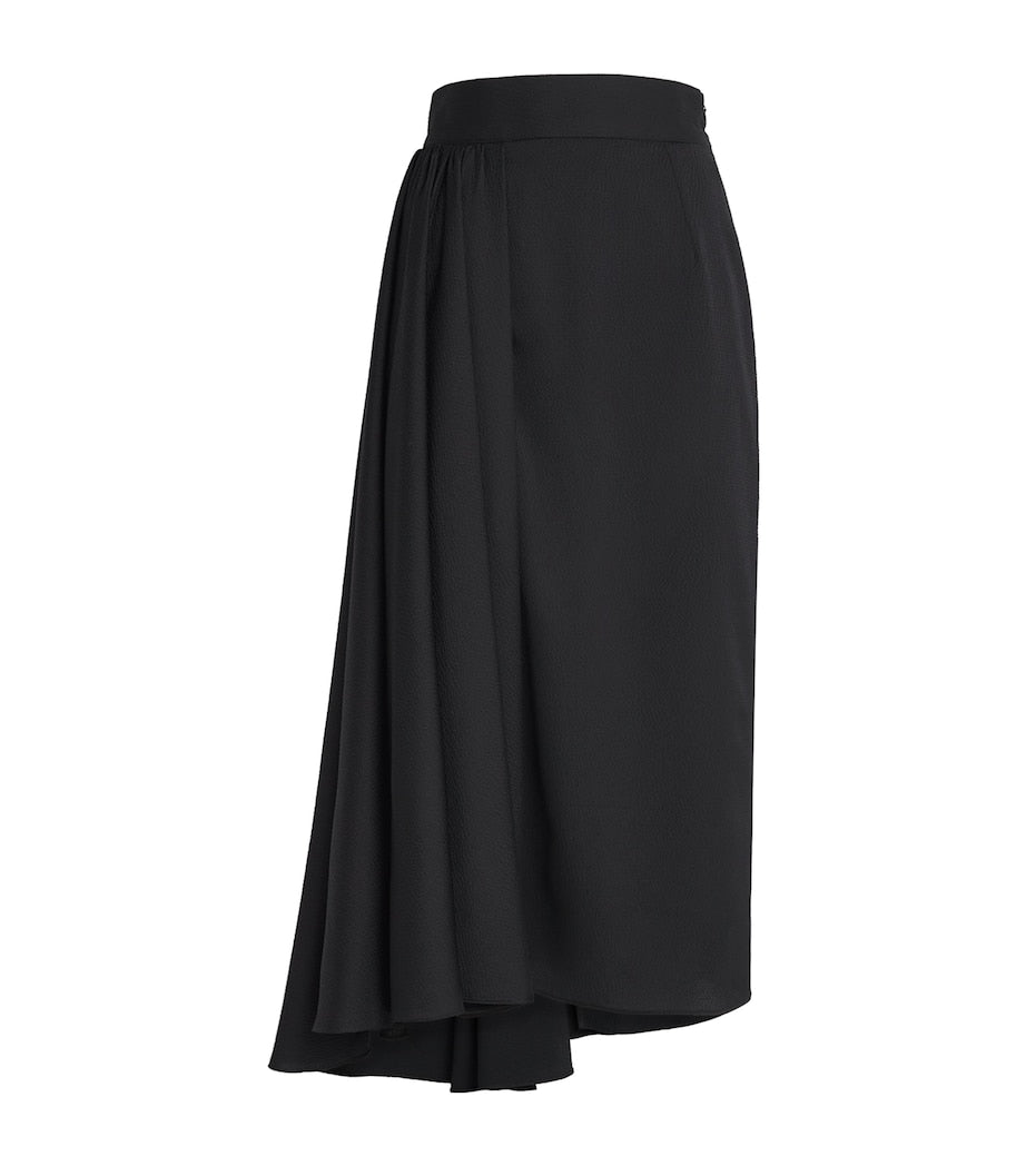 Edeline Lee Black Charmeuse Aurora Maxi Skirt