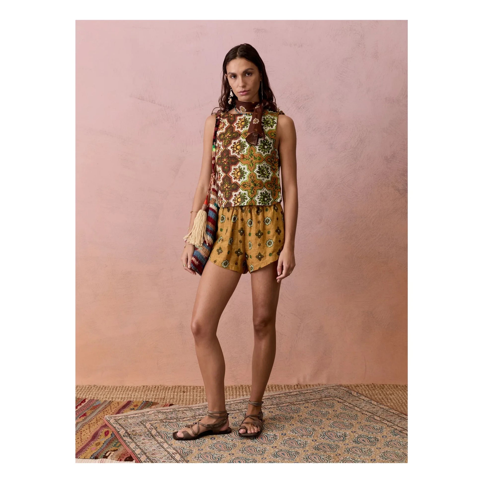 Boteh - Alhambra Linen Shorts | Ochre