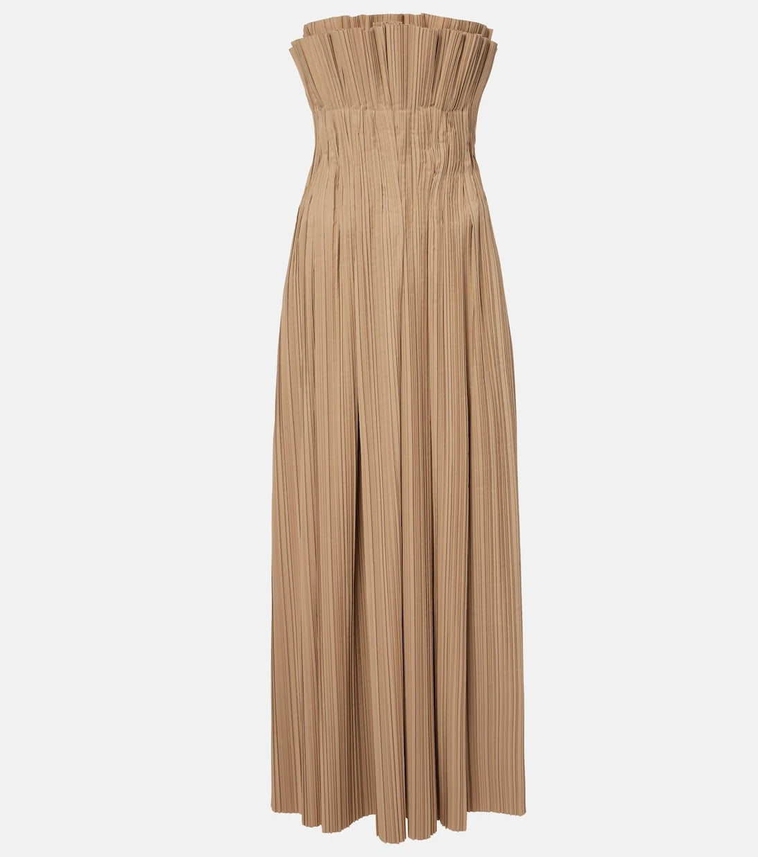 The Row - Cristel pleated poplin bustier gown