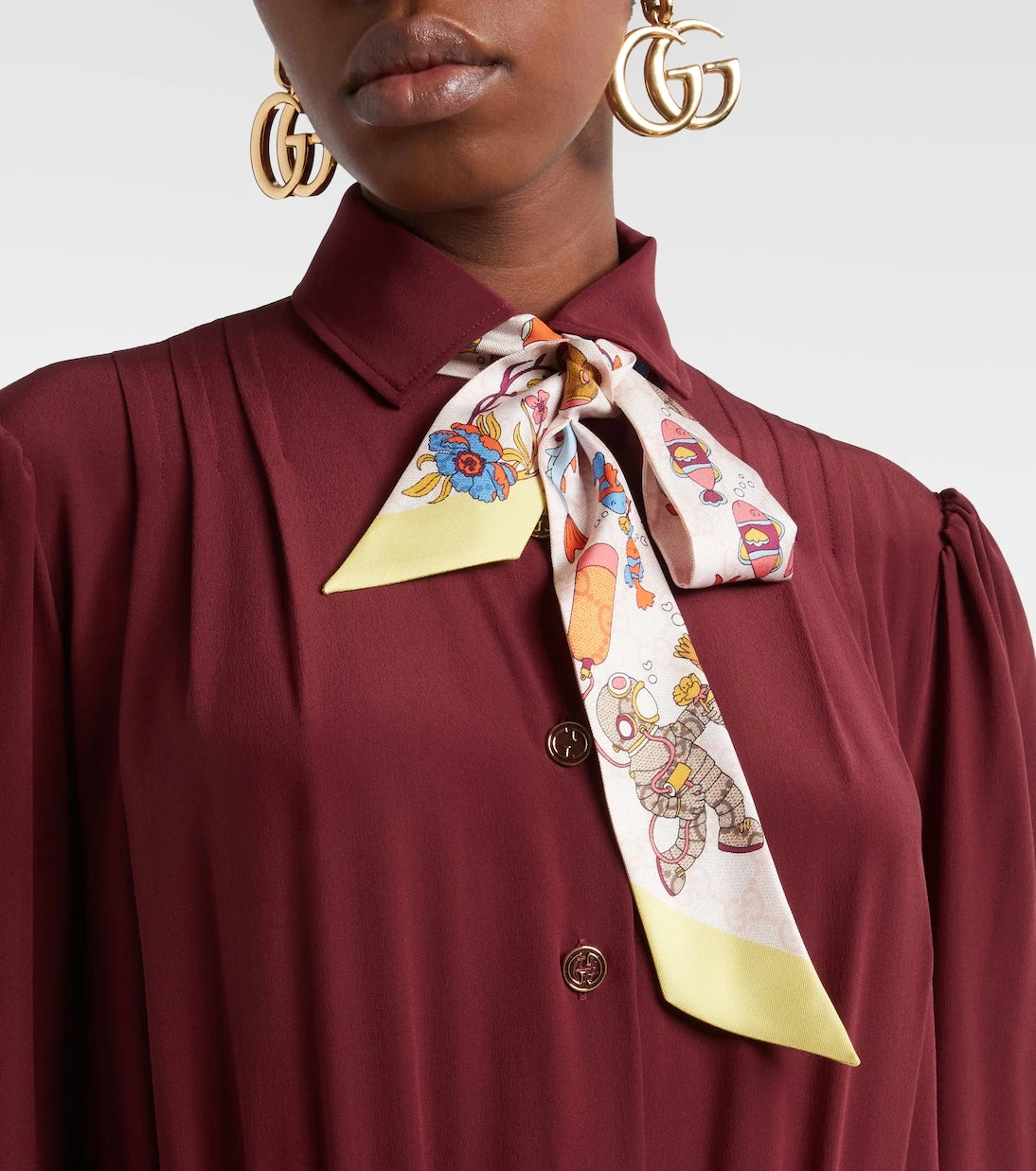 Gucci - Printed silk twill scarf