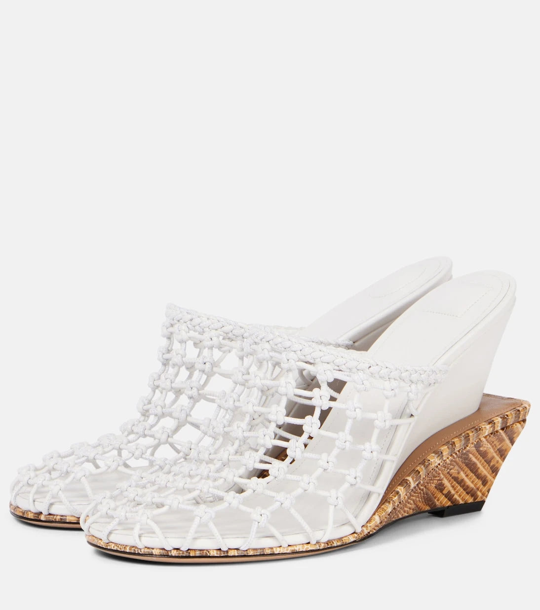 Jacquemus - Double 110 woven leather wedge mules