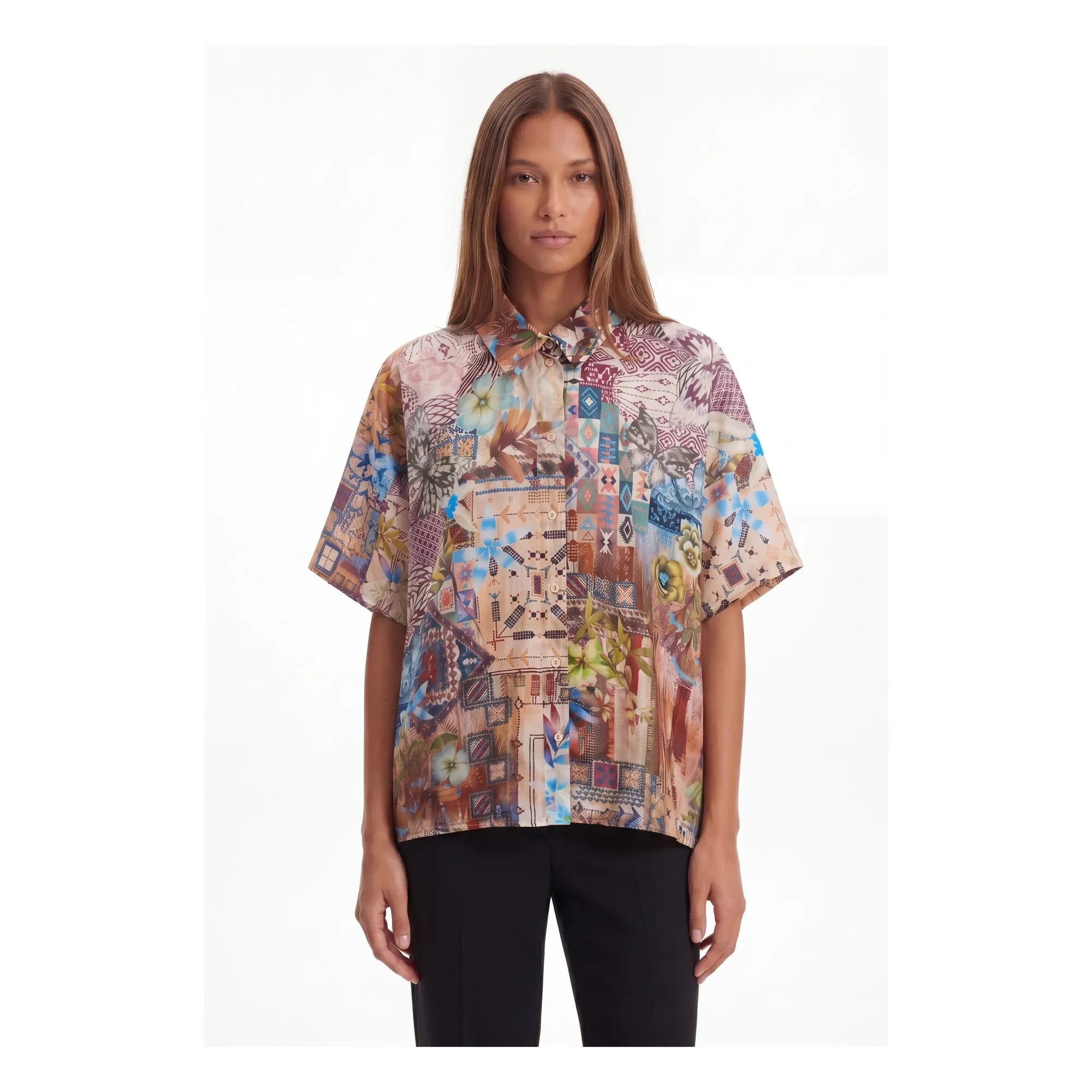 Momoni - Brooklyn silk shirt | Terracotta