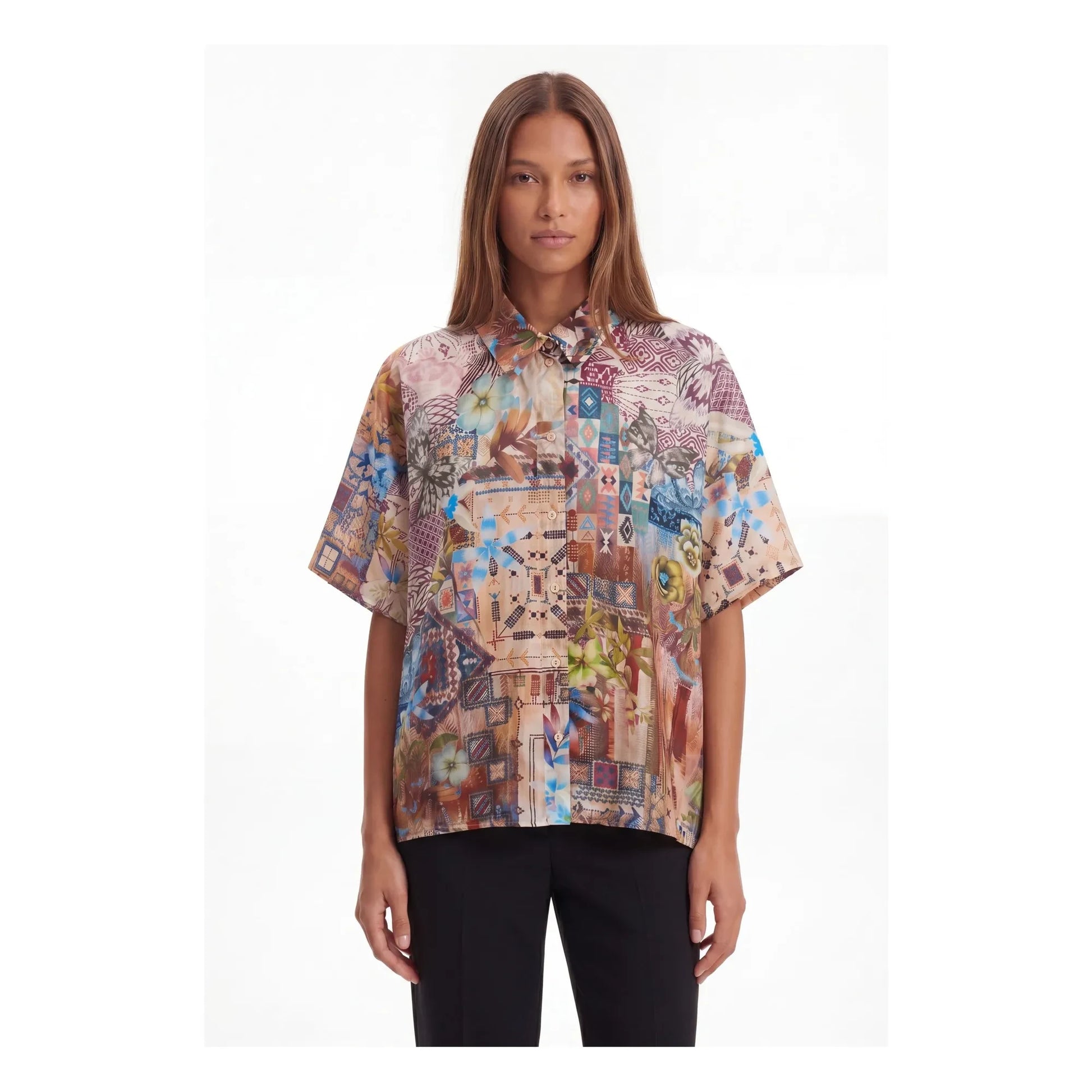 Momoni - Brooklyn silk shirt | Terracotta