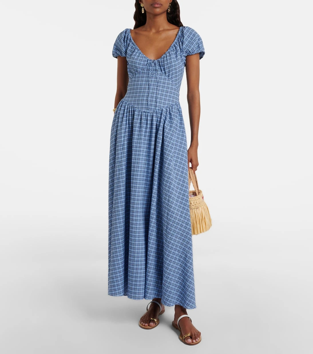 Faithfull - Edessa checked cotton maxi dress