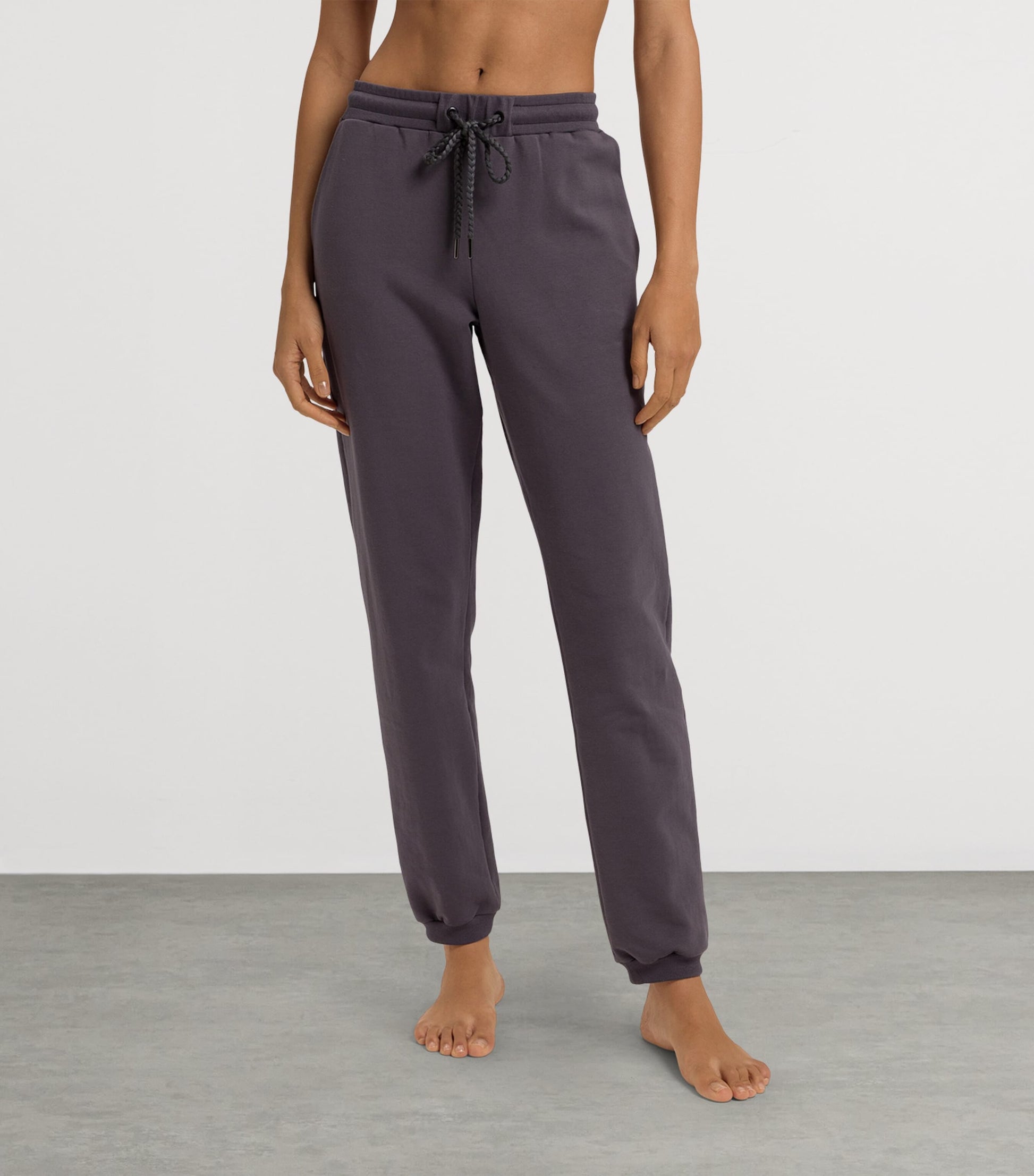 Black Organic Cotton-Blend Natural Living Long Trousers