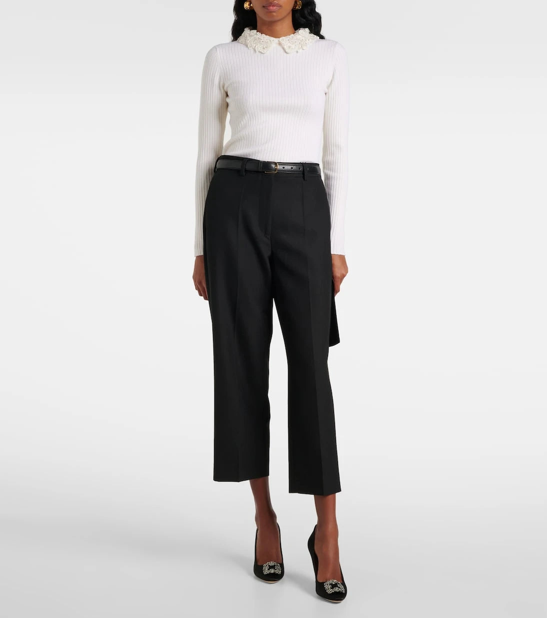Carolina Herrera - İşlemeli fitilli yün bluz