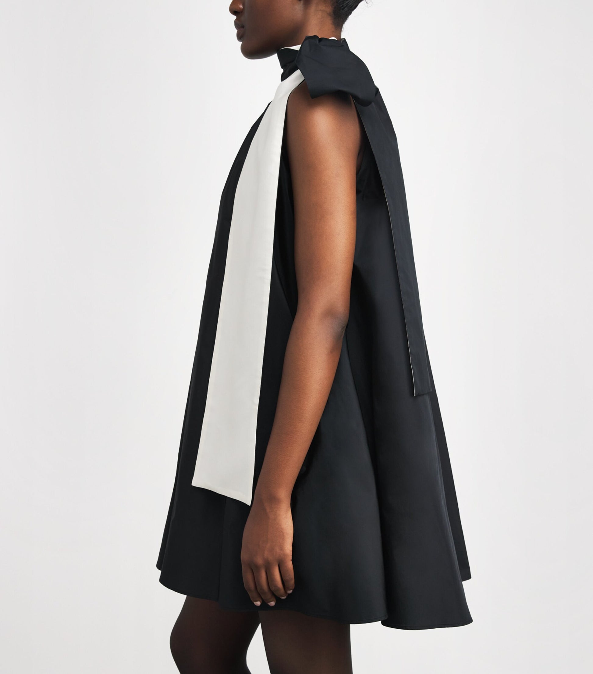 Max Mara Black Bow-Neck Mini Dress