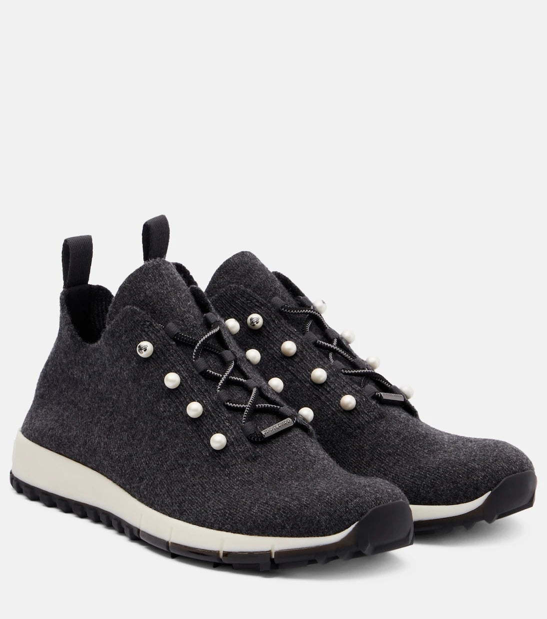Jimmy Choo - Veles embellished cashmere sneakers