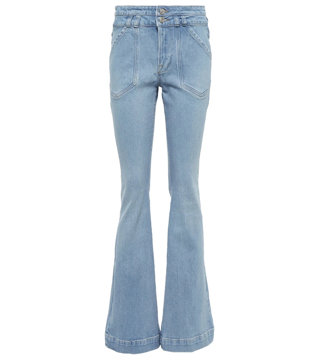 Frame - Double Button Flare high-rise jeans