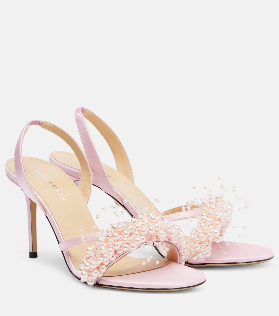 Mach & Mach - Floating Pearl 85 satin sandals