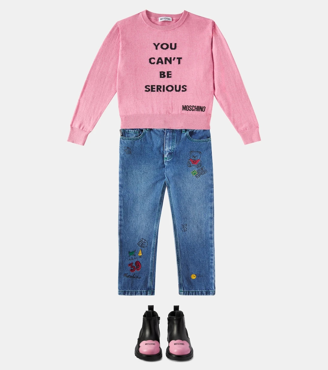 Moschino Kids - سترة من القطن والصوف
