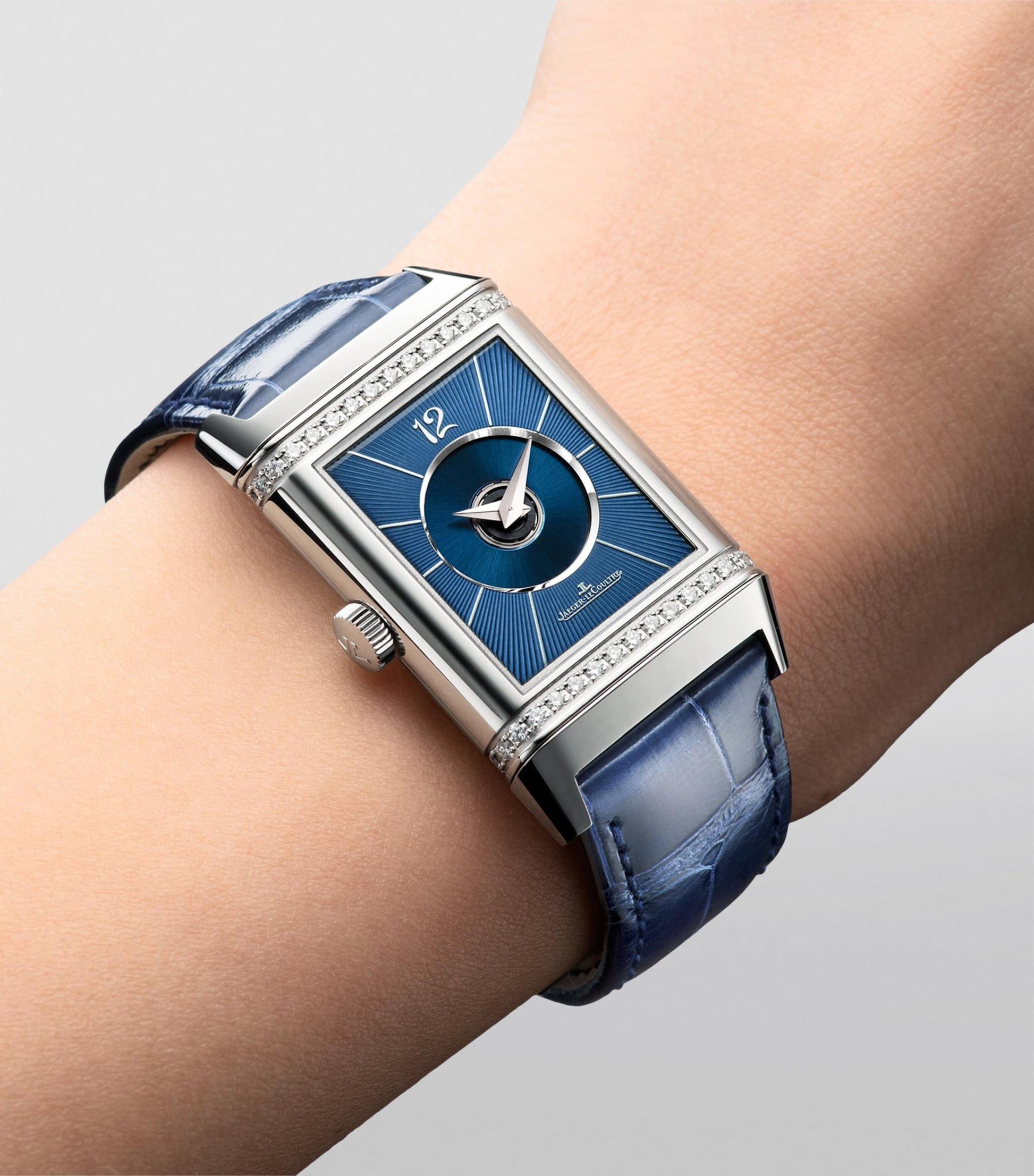 Stainless Steel and Diamond Reverso Classic Duetto Watch 24.4mm