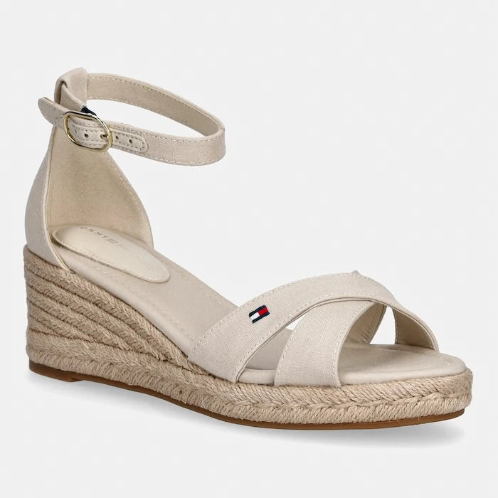 Tommy Hilfiger MID WEDGE ESPAD X CROSS Dolgu Topuk Sandalet