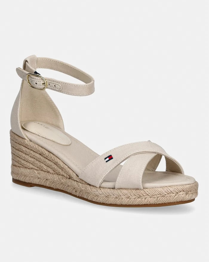 Tommy Hilfiger MID WEDGE ESPAD X CROSS Dolgu Topuk Sandalet