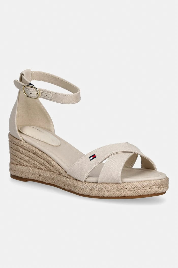 Tommy Hilfiger MID WEDGE ESPAD X CROSS Dolgu Topuk Sandalet