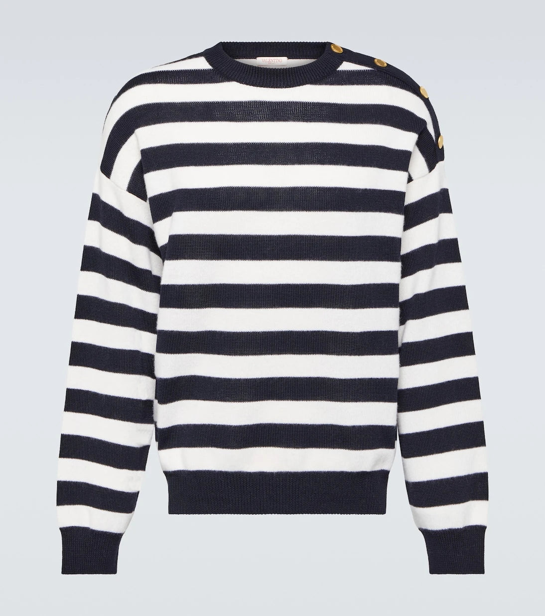 Valentino - Striped cotton and wool sweater