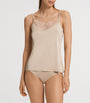 Hanro Beige Satin Lace-Trim Lilith Camisole