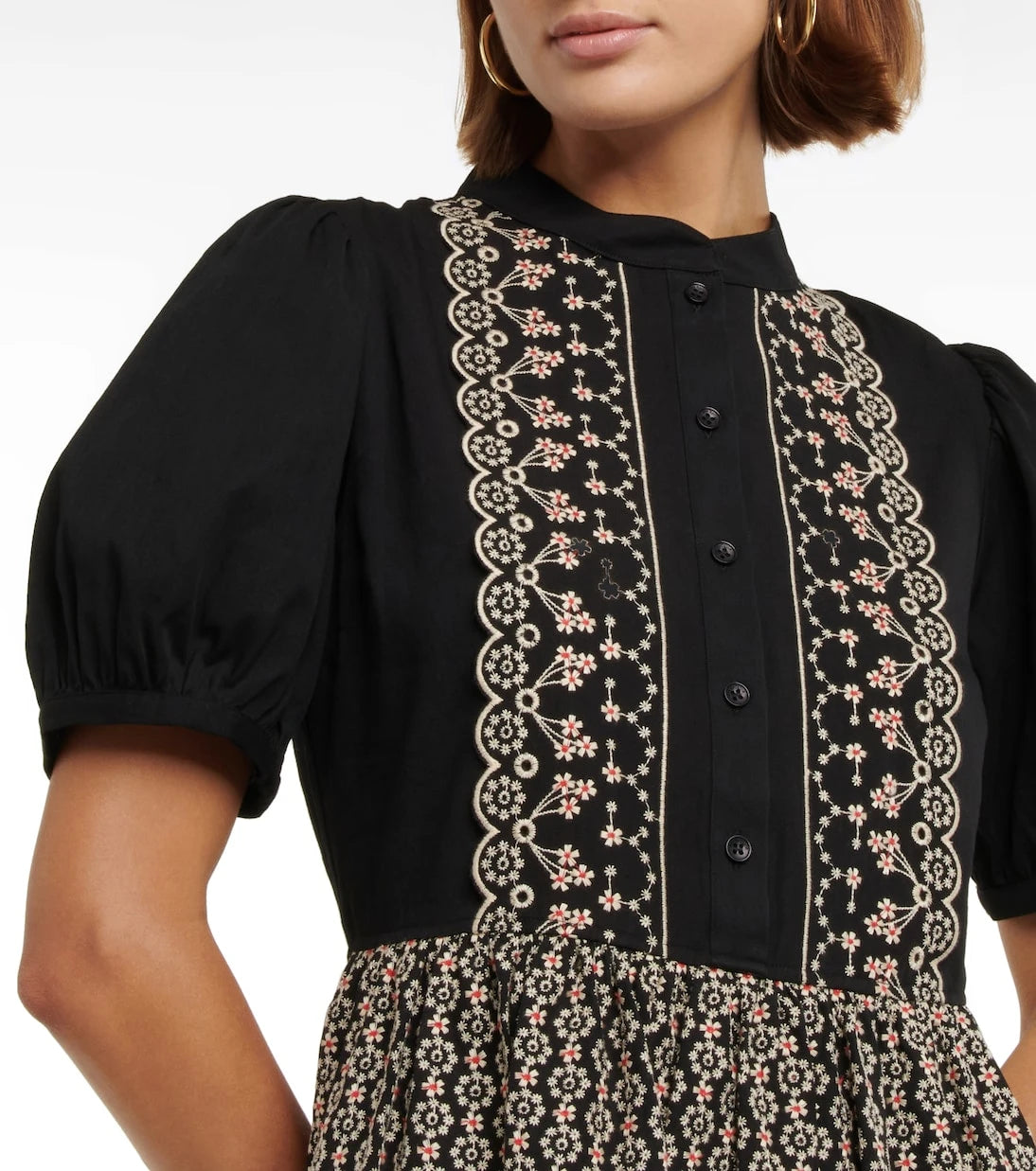 See By Chloé - Floral embroidered cotton minidress