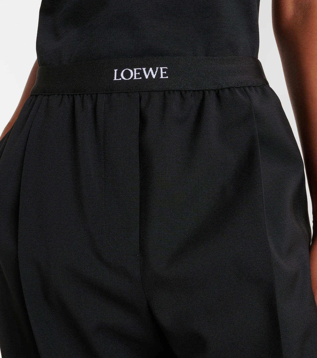 Loewe - Logo wool mid-rise straight pants