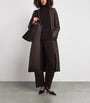 Max Mara Brown Leather-Sleeve Quilted Coat