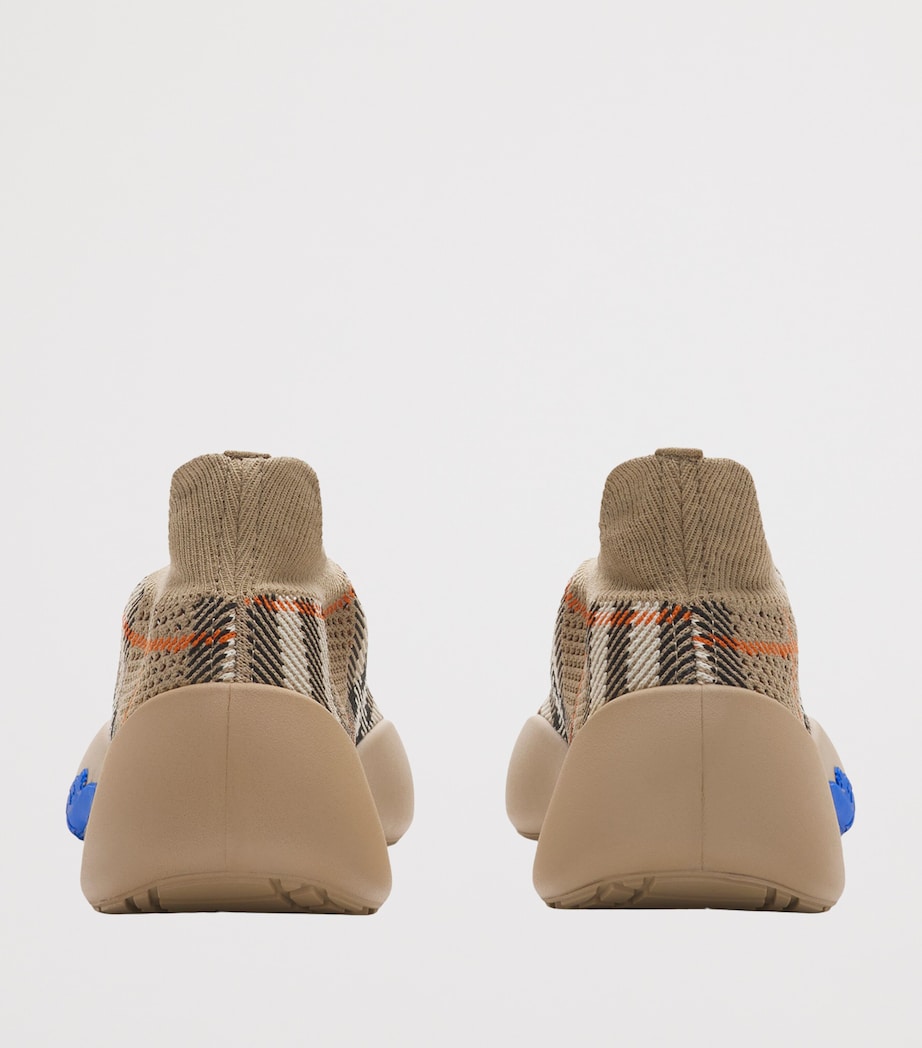 Beige Knit Check Neptune Sneakers