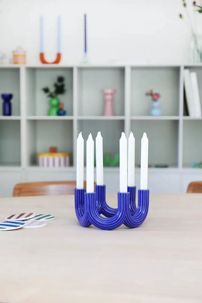 Dekoratif mumluk &k amsterdam churros blue 11 cm