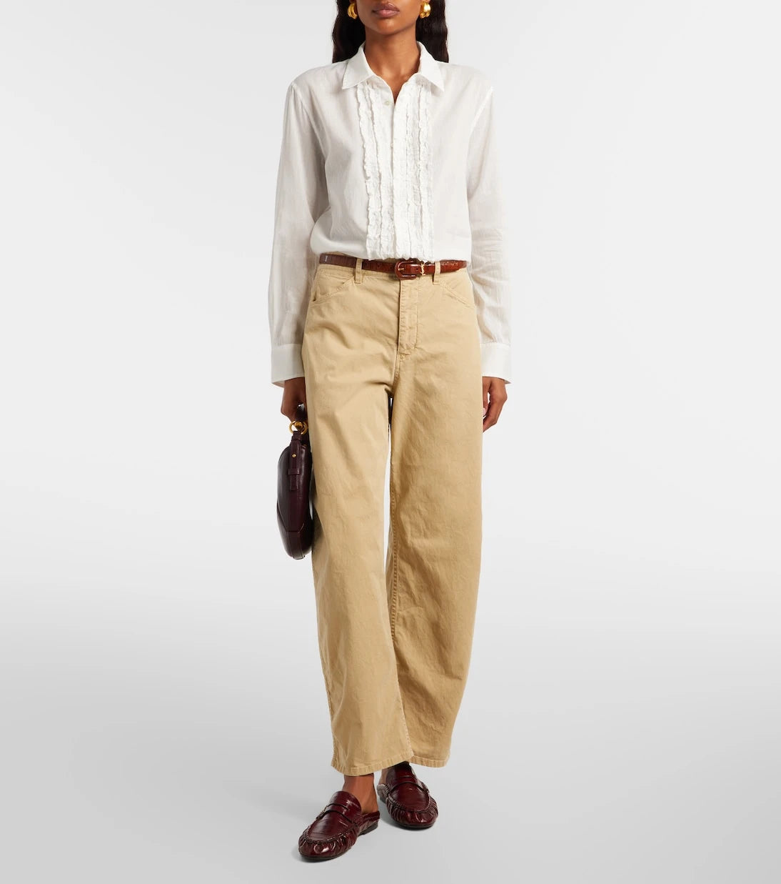 Nili Lotan - Nathael ruffled cotton poplin shirt
