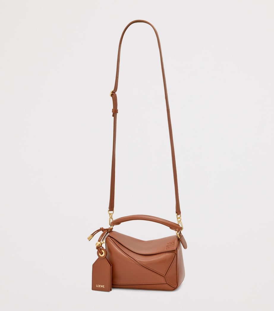 LOEWE Brown Mini Leather Puzzle Top-Handle Bag