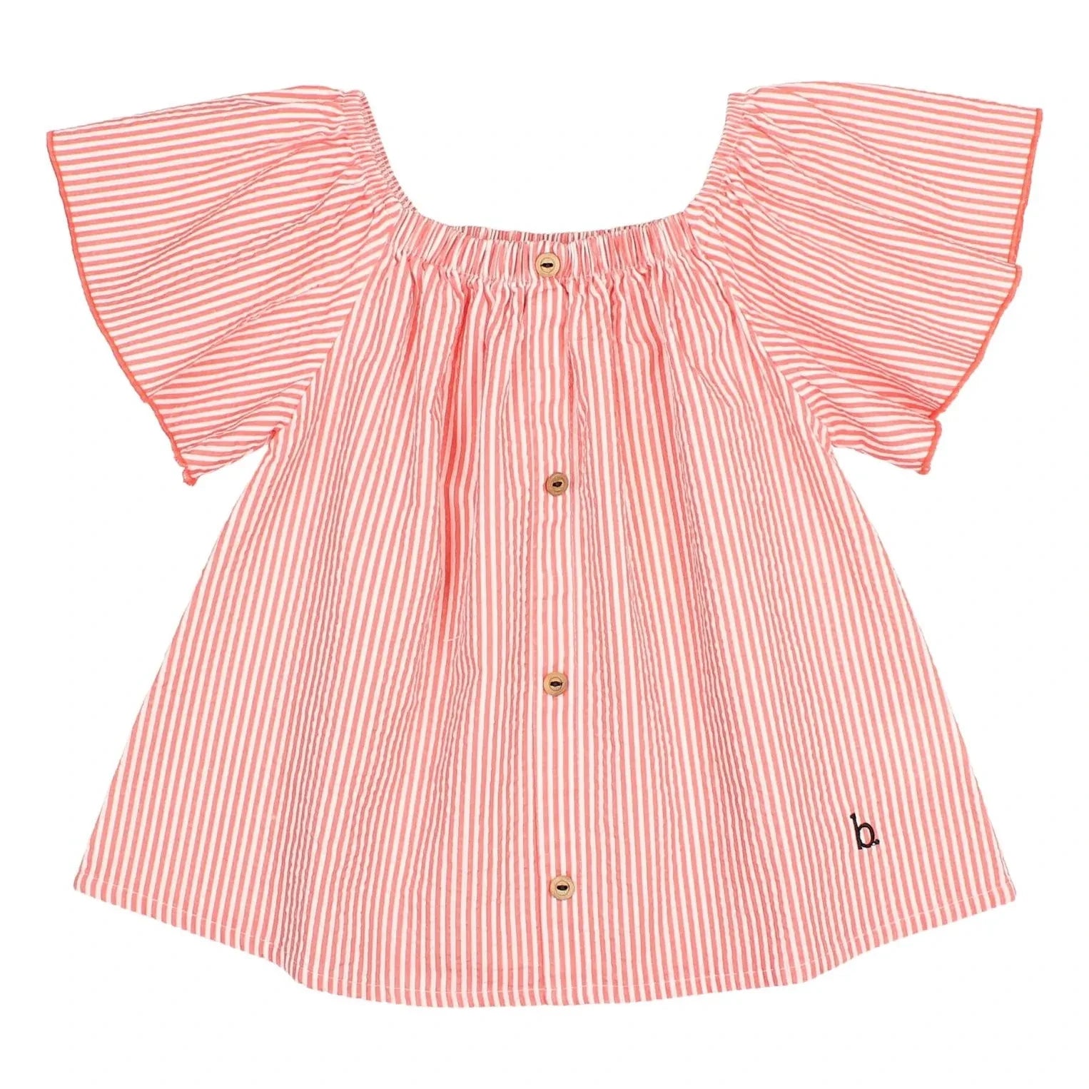 Búho - Seersucker striped blouse | Red