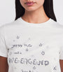Weekend Max Mara White Cotton Print and Embroidered T-Shirt